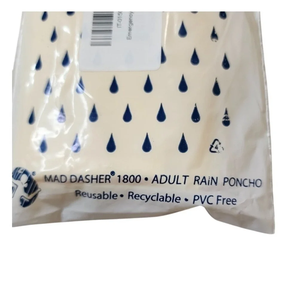 Adult Emergency Rain Poncho Light Weight Reusable Plastic with Hood Yellow 2pack